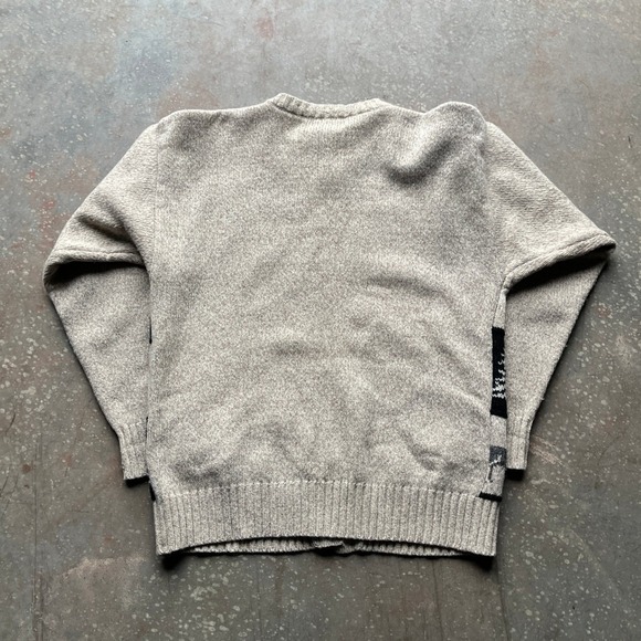 VTG Eddie Bauer Womens L Wool Moose Tree Fair Isle Cardigan Sweater Made in USA - Picture 4 of 6